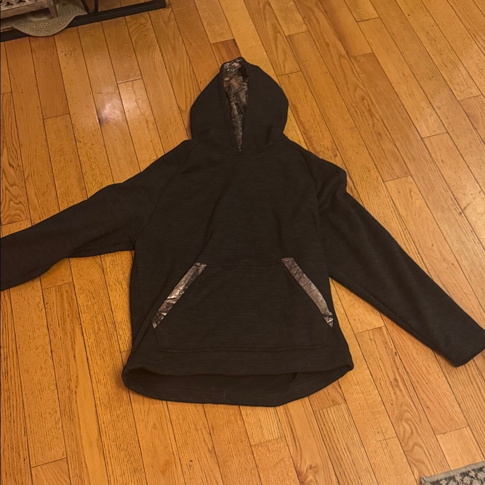 Black Hoodie with Camouflage Accents